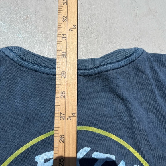 Men's Brixton T-Shirt Blue Spell-Out XL Streetwear Logo Casual City Beach Surf - Picture 11 of 11